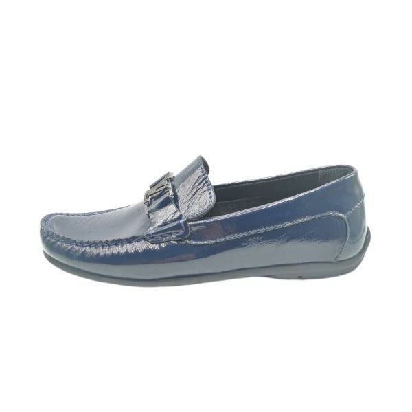 King Shoes AU247 Lacivert Rugan Erkek Ayakkabısı