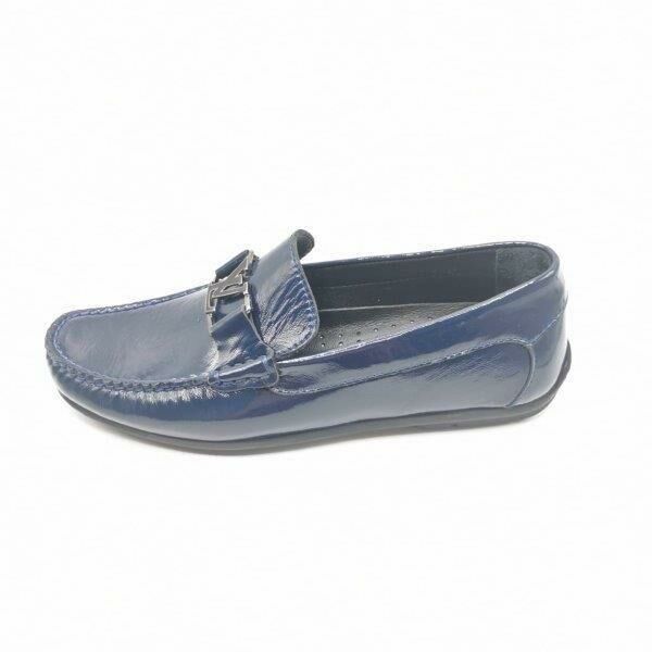 King Shoes AU247 Lacivert Rugan Erkek Ayakkabısı