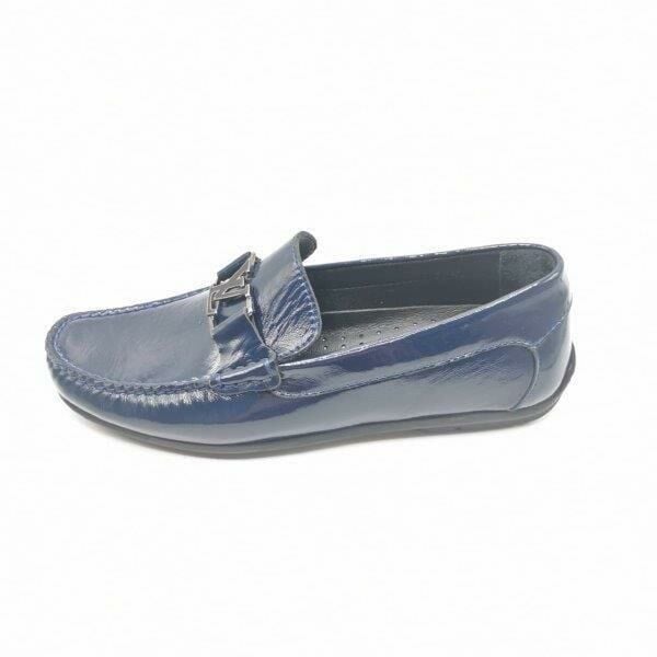 King Shoes AU247 Lacivert Rugan Erkek Ayakkabısı