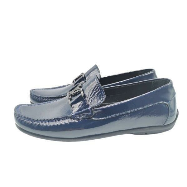 King Shoes AU247 Lacivert Rugan Erkek Ayakkabısı