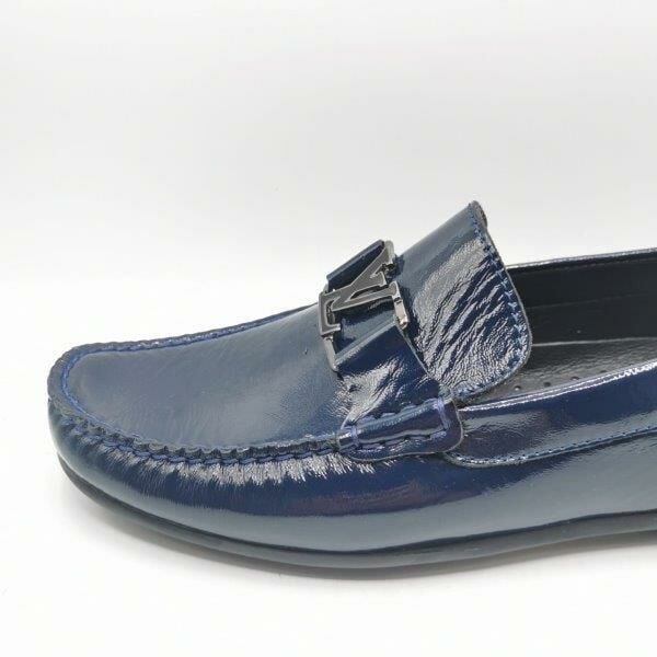 King Shoes AU247 Lacivert Rugan Erkek Ayakkabısı