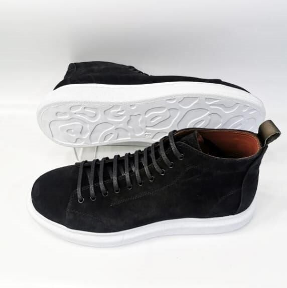 Büyük Numara Siyah Süet Erkek Bot