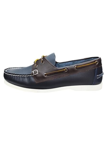 King Shoes Lacivert Kahve Tımbırlant Erkek Ayakkabı