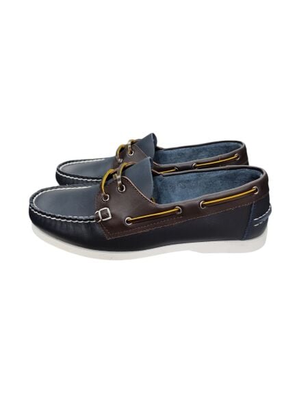 King Shoes Lacivert Kahve Tımbırlant Erkek Ayakkabı