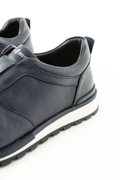 King Shoes Hakiki Deri Lacivert Erkek Ayakkabı
