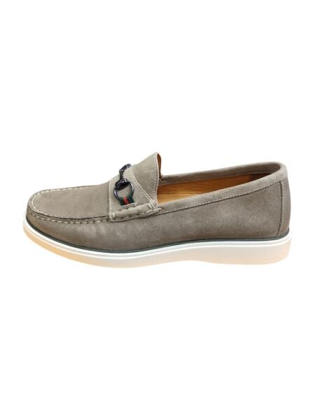 King Shoes Bej Süet Tokalı Erkek Ayakkabı