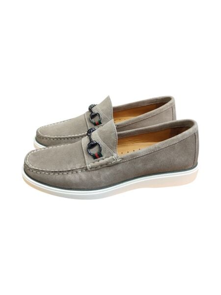 King Shoes Bej Süet Tokalı Erkek Ayakkabı