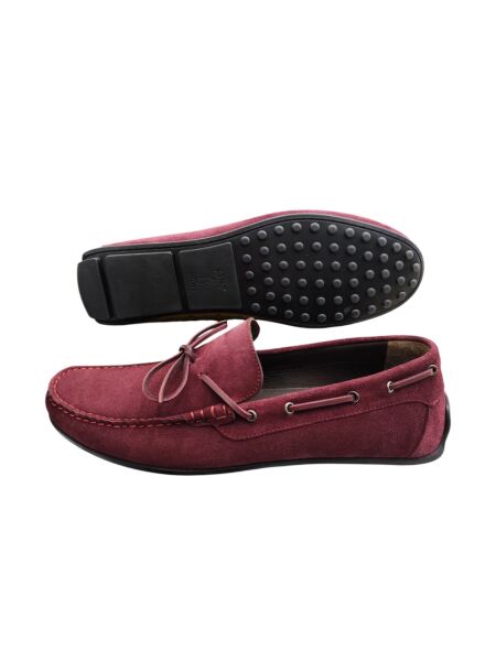 King Shoes Bordo Süet Büyük Numara Ayakkabı