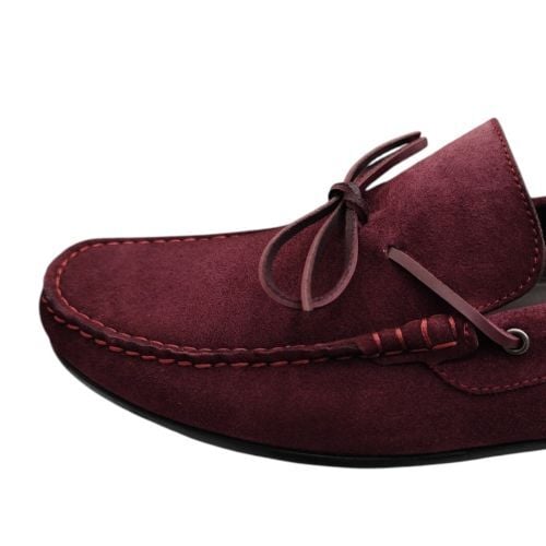 King Shoes Bordo Süet Büyük Numara Ayakkabı