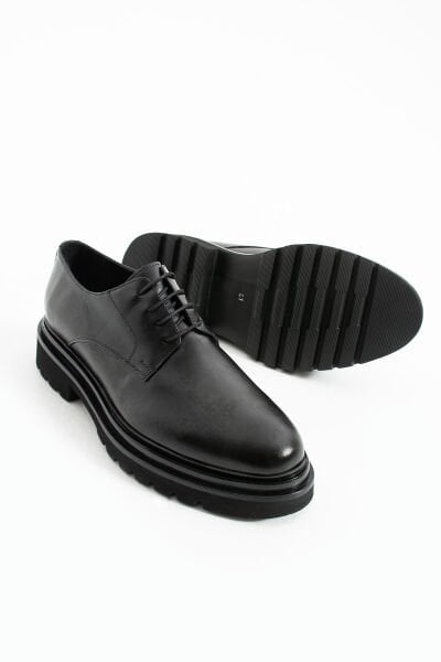Güvener Yüksek Tabanlı Klasik Erkek Ayakkabı Siyah