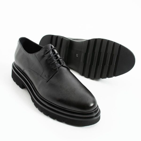 Güvener Yüksek Tabanlı Klasik Erkek Ayakkabı Siyah