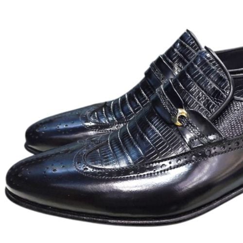 Güvener Fantazi Sivri Burun Erkek Ayakkabı Siyah